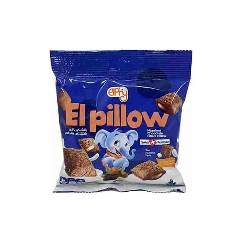 غلات صبحانه بالشتی چند غله با مغزی کرم شکلاتی فندقی الفی ۵۰ گرم